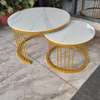 Glass Nesting Tables with Marble Effect thumb 0