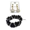 Womens Black Crystal Bracelet and earrings thumb 1