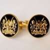 Emblem of Kenya Classic Black Cufflinks Gold Finish thumb 3