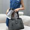 Elegant Grey Faux Leather Handbag with Zipper Pockets thumb 5