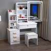 Brown Modern Dressing Table with LED Lighted Mirror thumb 2