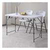 Foldable Round Table and White Chairs Set thumb 4