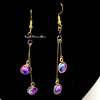 Womens Purple crystal earrings thumb 1