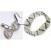 Womens White crystal Bracelet and earrings thumb 0