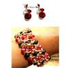 Ladies Red Crystal Necklace & chain Bracelet Combo thumb 0