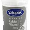 Valupak Calcium And Vitamin D 400mg Tablets x 30 thumb 1