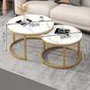 2 Piece White Marble Top Coffee Table thumb 2