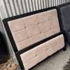 Elegant Upholstered Bed Frame Beige Button-Tufted thumb 1