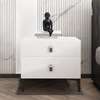 Modern White Bedside Table with 2 Drawers thumb 3
