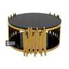 Round Black Gold Framed Coffee Table with Storage thumb 1