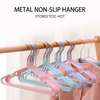 10PCS Strong Clothes Hanger Stainless Steel with rubbe thumb 0