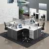 Workstation: White Open Modular Surface 4 User Desk thumb 1