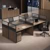 4-Way Modular Brown Workstation thumb 1