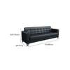 Office sofa: 3-seater black reception waiting sofa thumb 2
