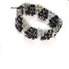 Womens Black and white crystal bracelet and earrings thumb 1