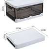 Foldable storage box home organizer with lid -Clear black thumb 0