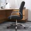 Office Chair: Leather Swivel Office Chair In Black thumb 1