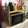 Bamboo Microwave Organiser Stand Kitchen Space Saver thumb 0