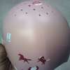 Light pink Horse riding helmet with visor adjustable thumb 4