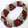 Womens Red crystal Bracelet and earrings thumb 0