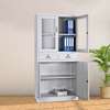 2-Door Metal Filing Cabinet with Lock and Glass Panels thumb 1