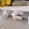 Latest white wooden tv stand design Kenya thumb 2