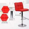 Red Velvet Leather Swivel Barstool with Backrest thumb 1