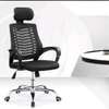 Office seats: Ergonomic office headrest chair with wheels thumb 1