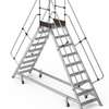 ALUMINIUM DOUBLE SIDED ADJUSTABLE WHEELED PLATFORM LADDER thumb 0
