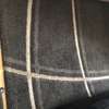 Black rectangle cotton carpet with grey stripes. 7*10 thumb 2
