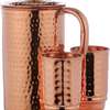 Pure Copper Hammered Water Jug with 2 Copper Tumblers thumb 1