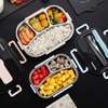 4 Grid Stainless Steel Lunch Box With Spoon and Chopsticks thumb 0