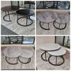Glass Nesting Tables with Marble Effect thumb 3