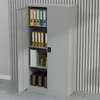 File Cabinet: Two Door Gray Filing Cabinet With Four Shelves thumb 0