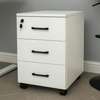 White 3 Drawer Wooden Pedestal Cabinet thumb 9