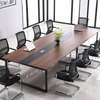 8-Person Wooden Conference Table with Metal Legs thumb 4
