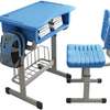 Adjustable Kids Desk; Abs Plastic, Chair For Ages 3-14, Blue thumb 1