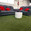 Leather Sofa Set 3-Seater & 2-Seater with Red Cushions thumb 1