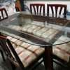 Dining glass table with 6 chairs on clearance offer thumb 1