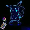 Cute Pokémon Pikachu acrylic 3D LED light thumb 0