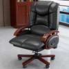 Office chair: Black leather directors executive chair thumb 1