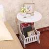 Multi-purpose bedside/balcony/magazine holder/coffee/living room white round table thumb 0