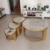 Round Stylish Marble Top 4 Coffee Table Set thumb 2