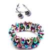 Womens Crystal Multicolor bracelet with earrings thumb 0