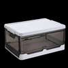 Foldable clear storage box  with lid home organizer thumb 4