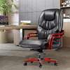 Executive Leather Adjustable Wooden Swivel Office Chair thumb 0
