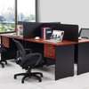 4-Person Office Cubicle Workstation Silver Wood thumb 5