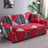 Vibrant Geometric Stretch Sofa Cover 3-Seater Red thumb 1