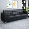 Office sofa: 3-seater black reception waiting sofa thumb 1