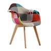 Modern Patchwork Wooden Fabric Dining Garden Chair thumb 6